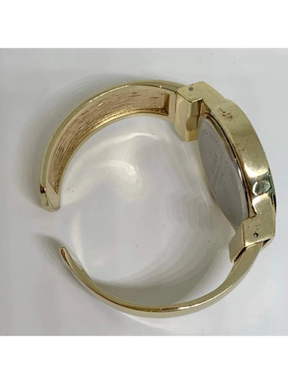 Studio women’s watch gold tone dial cuff bracelet size 7” quartz 38mm running